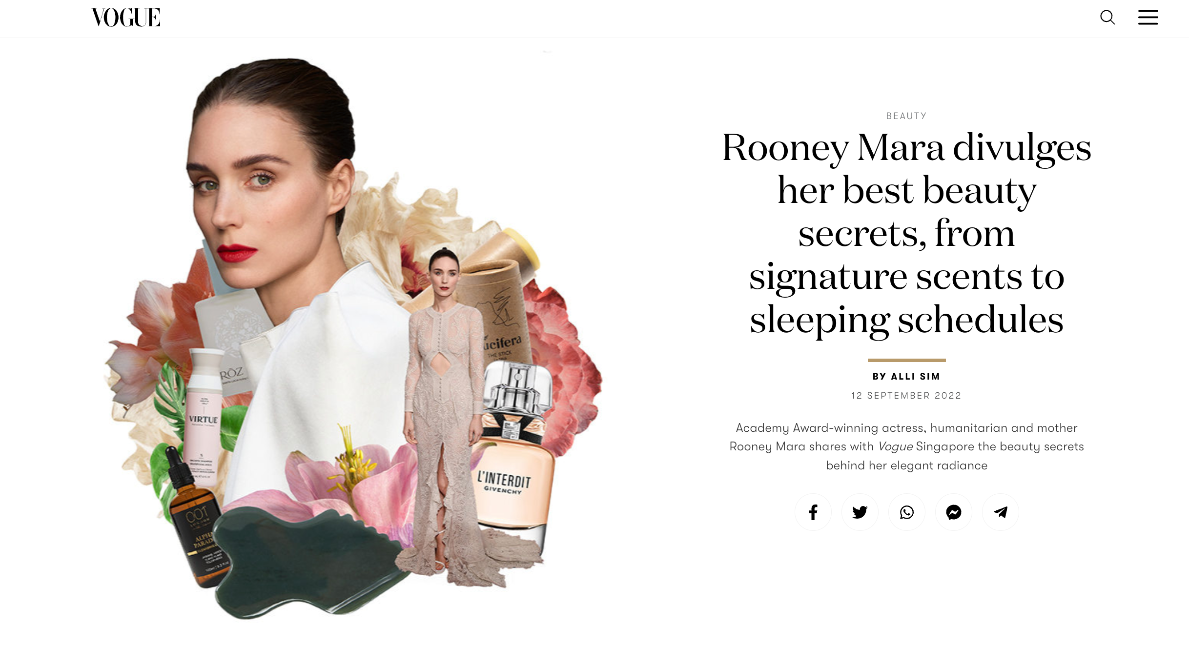 Rooney Mara divulges her best beauty secrets, from signature scents to sleeping schedules